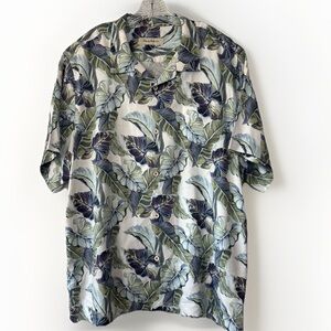 Tommy Bahama Men's Floral Silk Blend Shirt Size XXL Button Up Short Sleeves